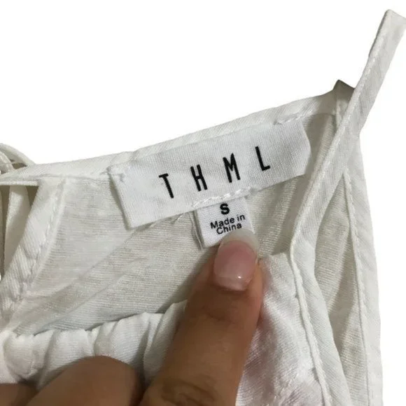 NEW THML White Embroidered Sleeveless Blouse Size S - Picture 7 of 7